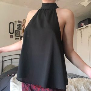 Dark minimal goth halter top